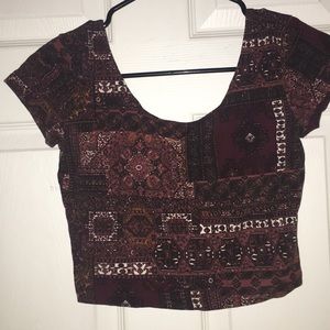 Tribal print maroon top